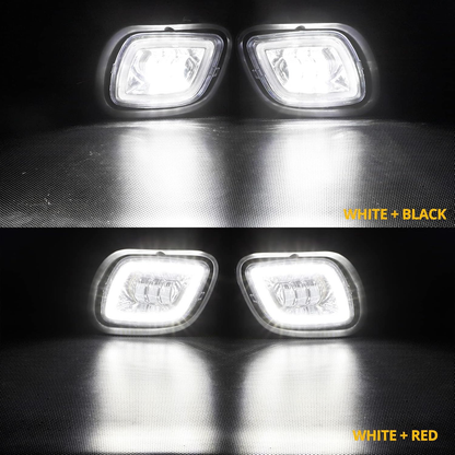 Modified Full LED Fog Lights for Freightliner Cascadia 2008-2017, Sold As One Pair, Clear Lens White Light