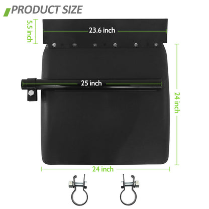 Quarter Fender 24"x24" for Semi Truck Black Poly Pair Freightliner Volvo VNL Set