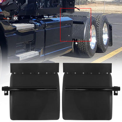 Quarter Fender 24"x24" for Semi Truck Black Poly Pair Freightliner Volvo VNL Set