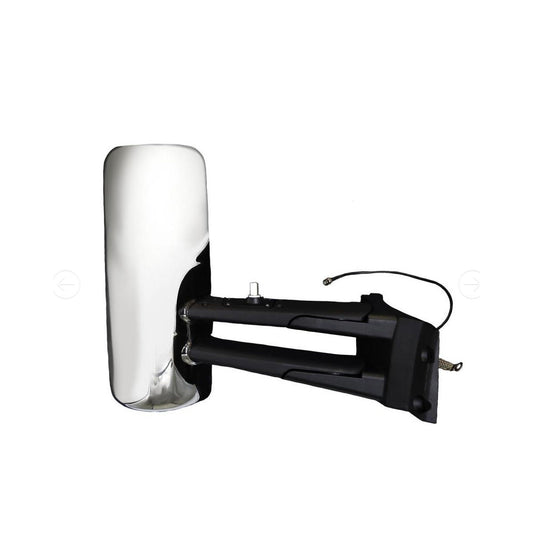 Chrome Door Mirror Assembly with Arm Fit Kenworth T680 2013-2019, Kenworth T880 2014-2019, with Heated & Motorized, Right Side