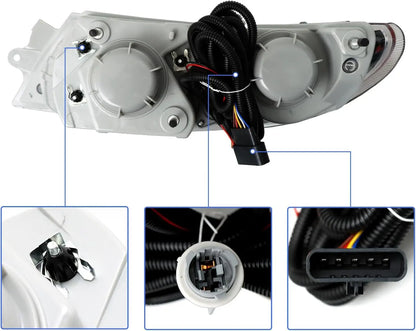 LED Headlights Assembly Fit for International Durastar 4200 4300 4400 4900 Truck, Pair Left/Driver Side and Right/Passenger Side