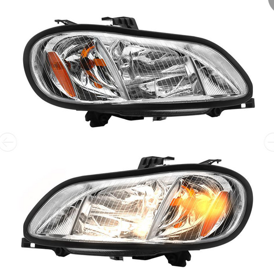 Headlight Assembly Compatible with 2004-2013 Freightliner M2 106 M2 112, Headlamps Head Lights Lamp Assembly (Pair)