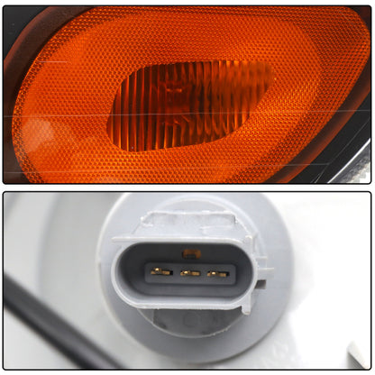 Black Headlight Assembly Fit For 2005-2015 Peterbilt 325 330 335 337 340 348 382 384 386 387, Left/Driver and Right/Passenger Pair Side